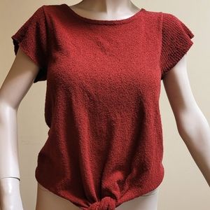 Madewell Short Sleeve Top with Tie Front